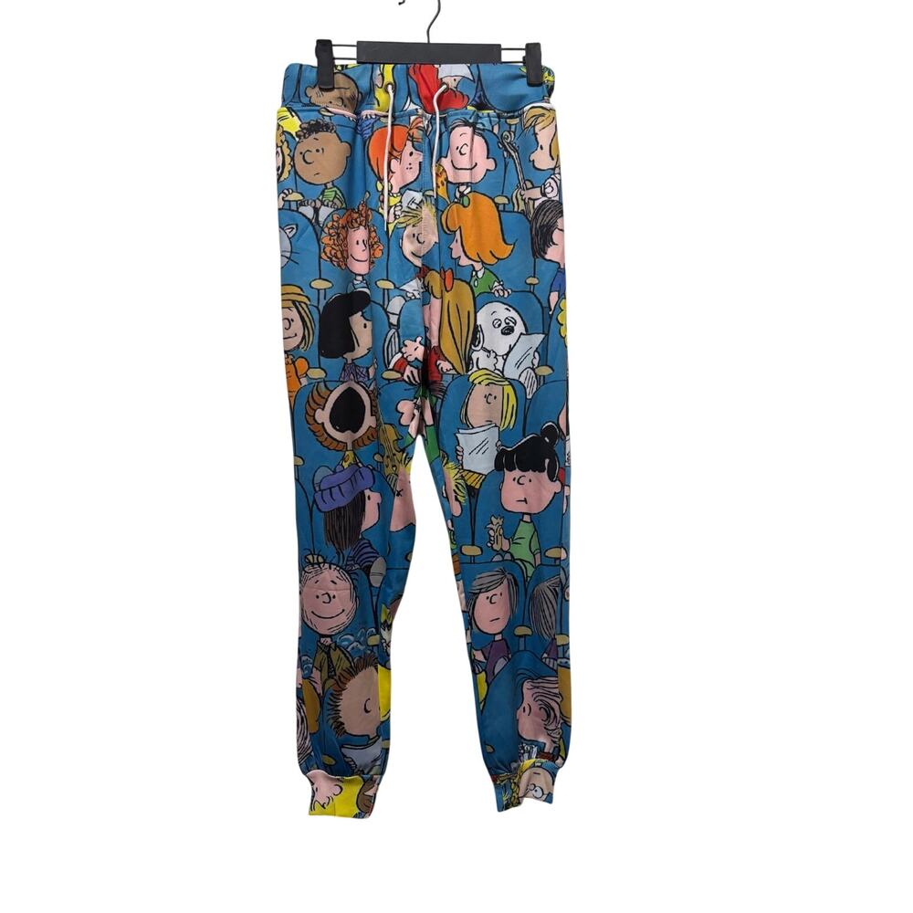 NEW Peanuts Snoopy Charlie Brown Lucy Linus Comfy Pants Jogger Silky Size Large